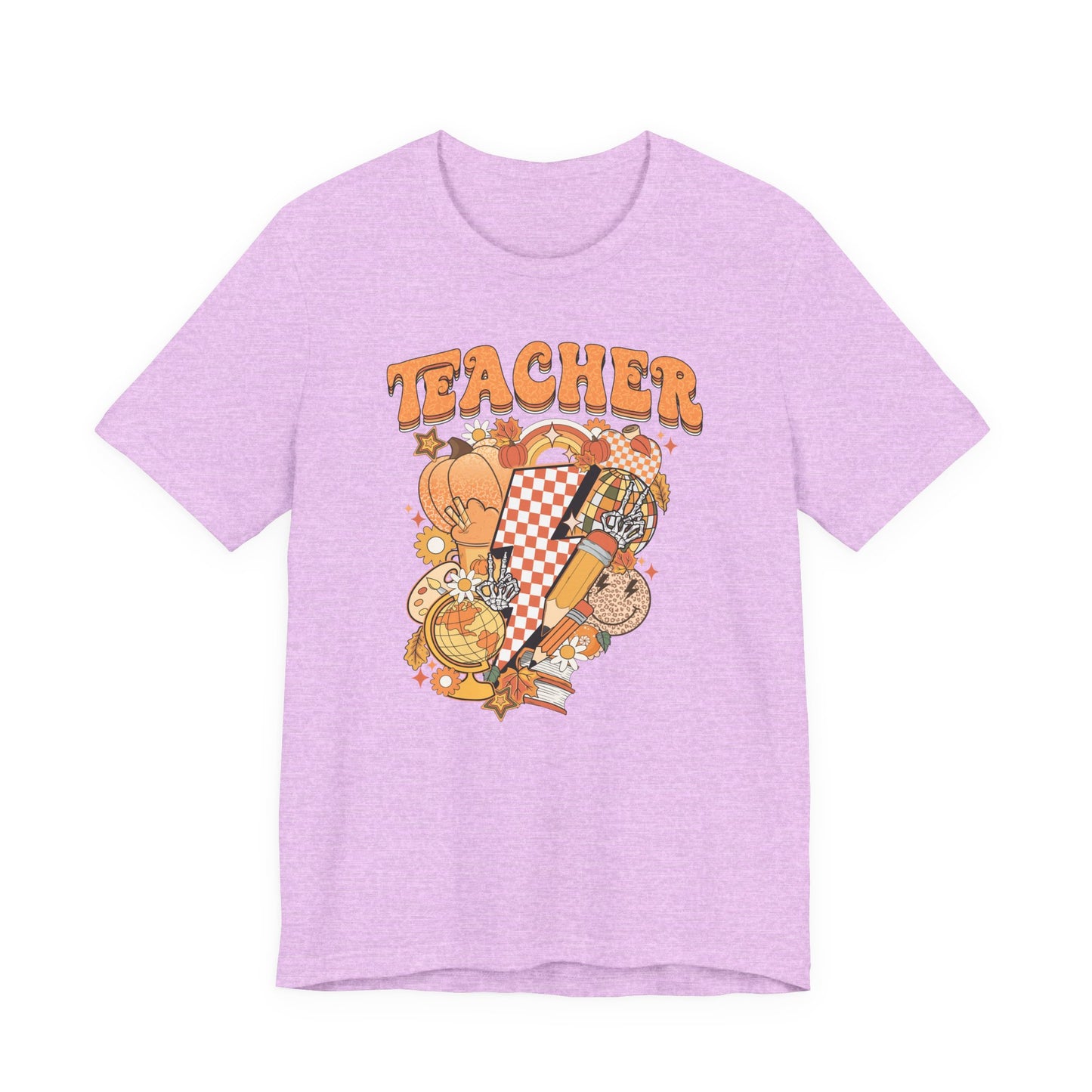 Teacher Lightning Bolt Shirt | Bella Canvas Teacher T-Shirt | Teacher with Electricity Icon | Cute Teacher Graphic Tee