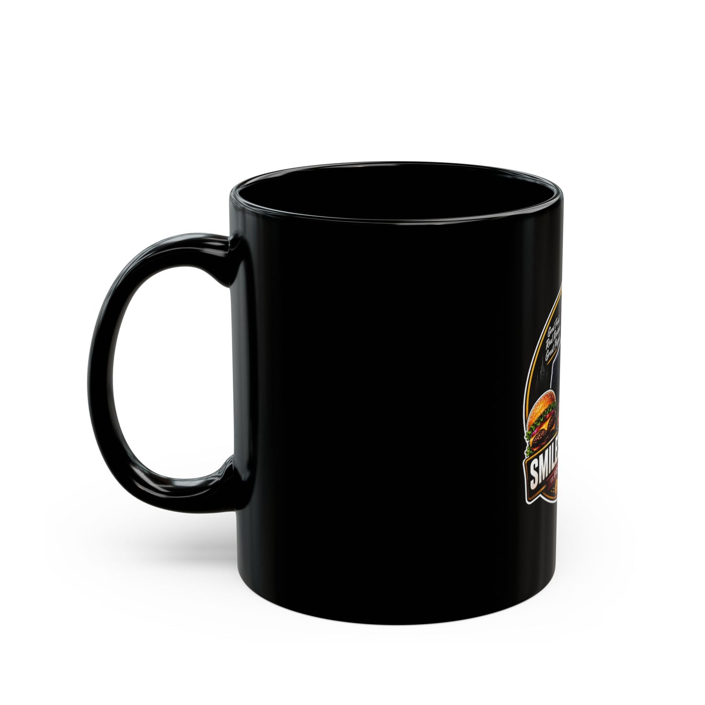Coffee Black Mug - Smiles Food People Merch