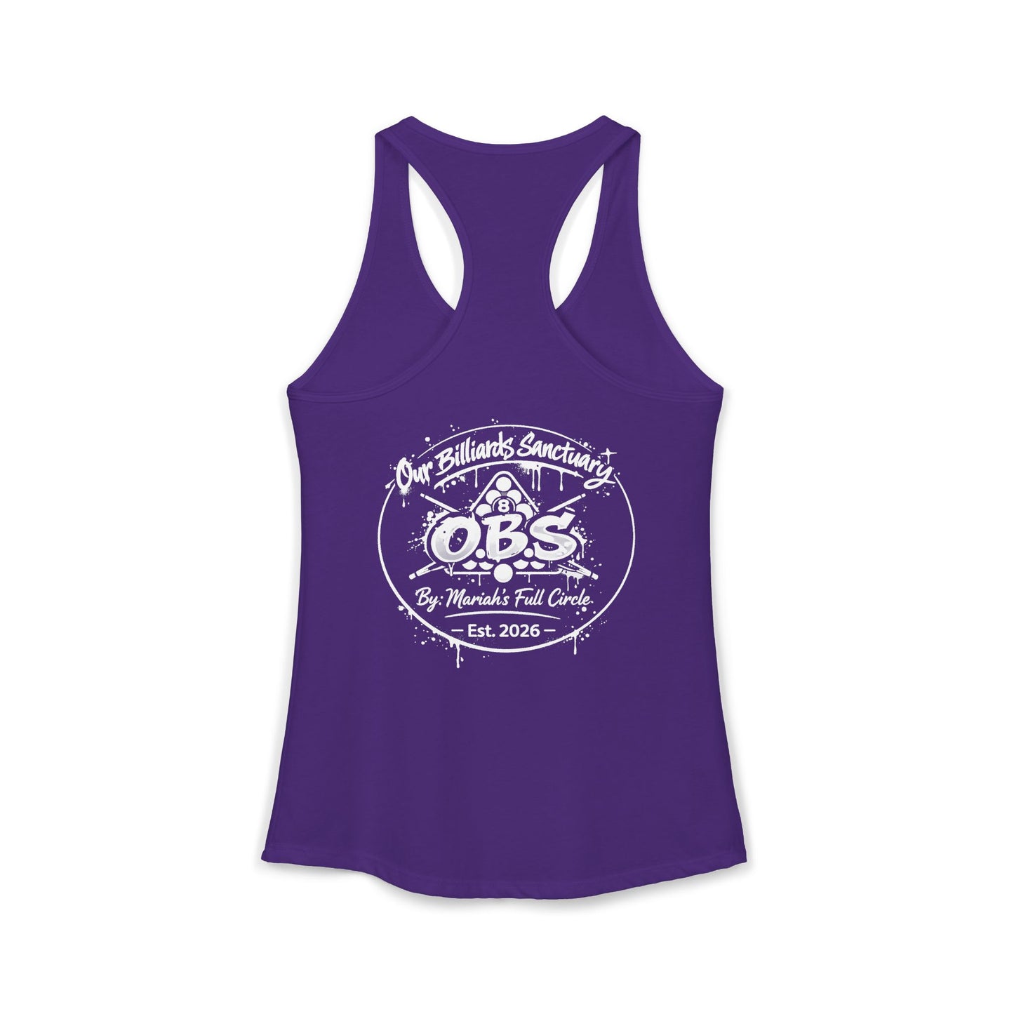 Women's Ideal Racerback Tank - Mariahs Full Circle Black & white