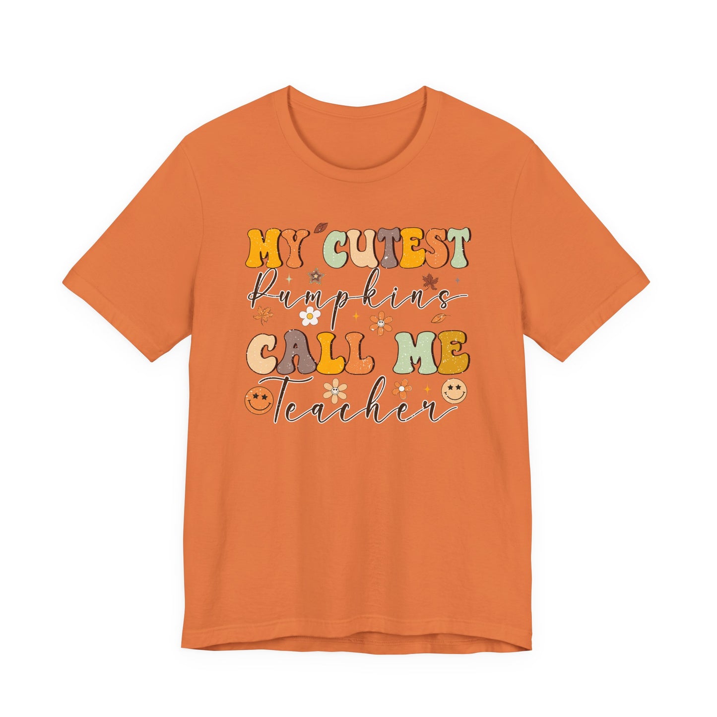 My Cutest Pumpkin Call Me Teacher Shirt | Bella Canvas Fall Teacher T-Shirt | Cute Thanksgiving Teacher Outfit | Autumn Classroom Tee