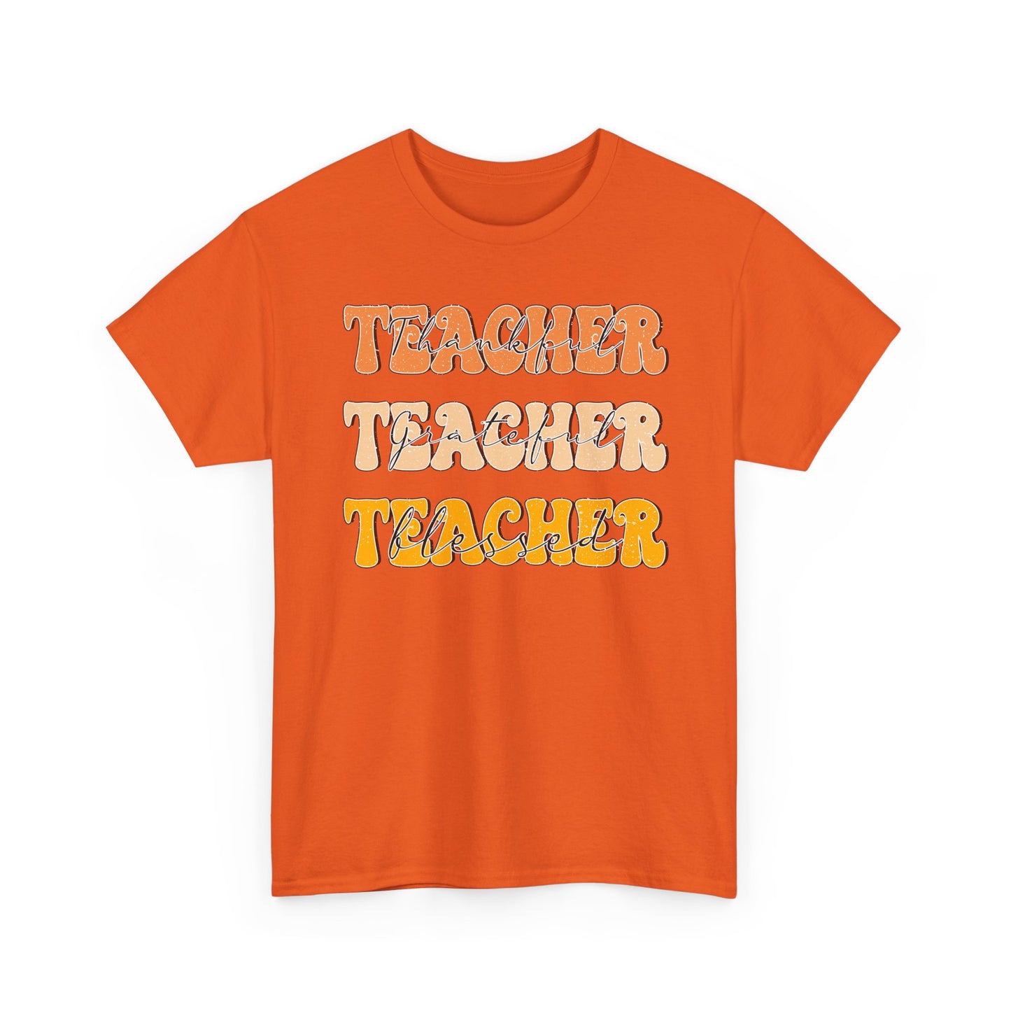 Thankful Grateful Blessed Teacher Shirt | Fall Teacher T-Shirt | Gildan Teacher Tee | Thanksgiving Teacher Outfit Gift
