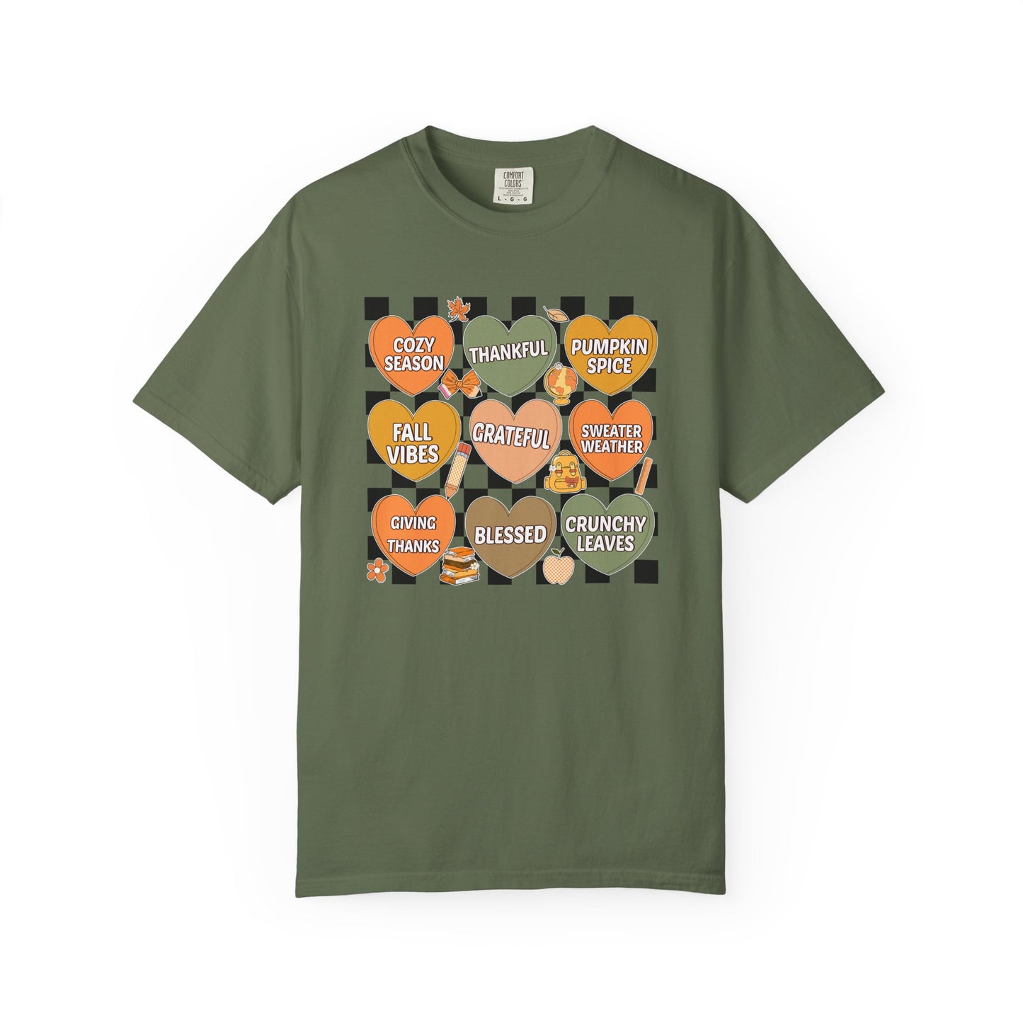 Comfort Colors Candy Hearts Shirt | Valentines Day Graphic Tee | Cute Pastel Heart T-Shirt | Unisex Love Shirt Gift