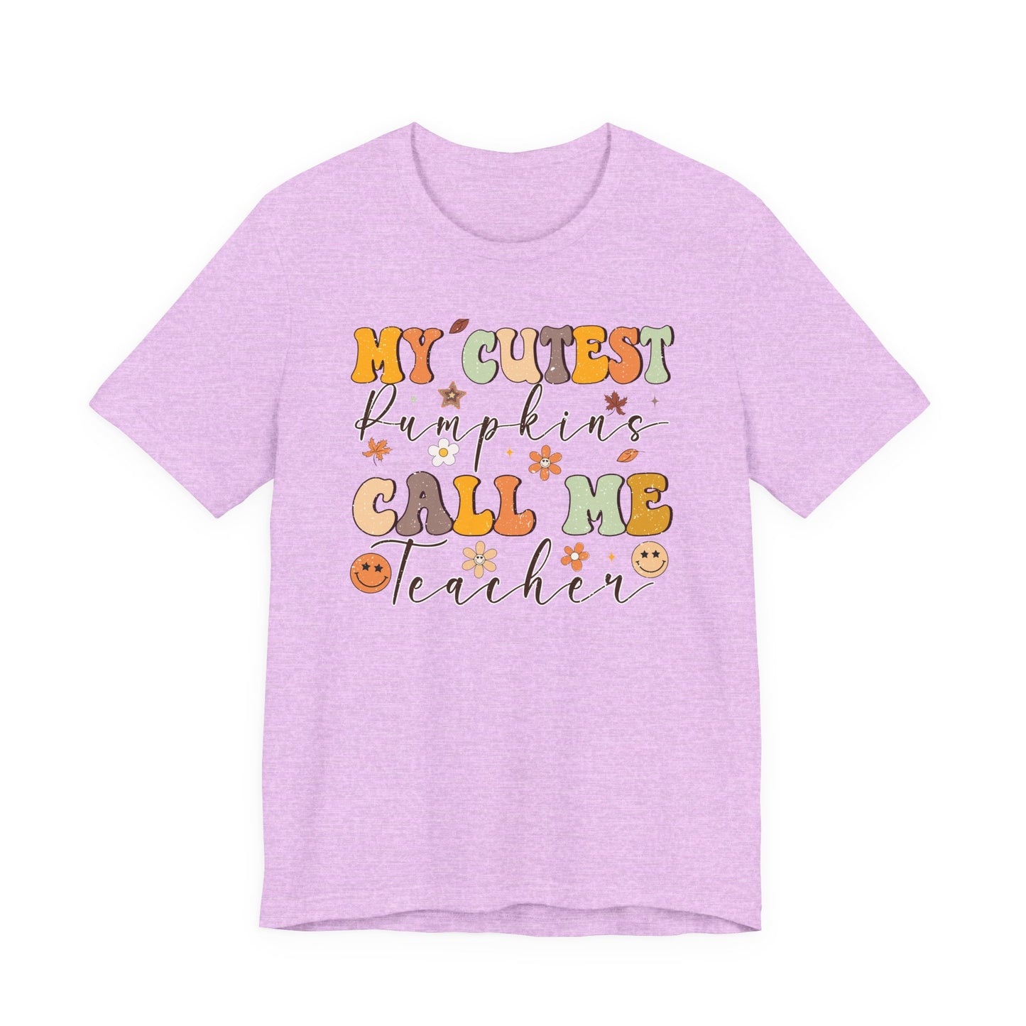 My Cutest Pumpkin Call Me Teacher Shirt | Bella Canvas Fall Teacher T-Shirt | Cute Thanksgiving Teacher Outfit | Autumn Classroom Tee