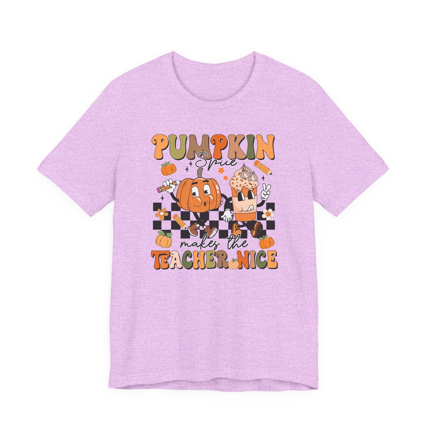 Pumpkin Spice Makes the Teacher Nice Shirt | Bella Canvas Fall Teacher T-Shirt | Thanksgiving Teacher Outfit | Autumn Classroom Tee