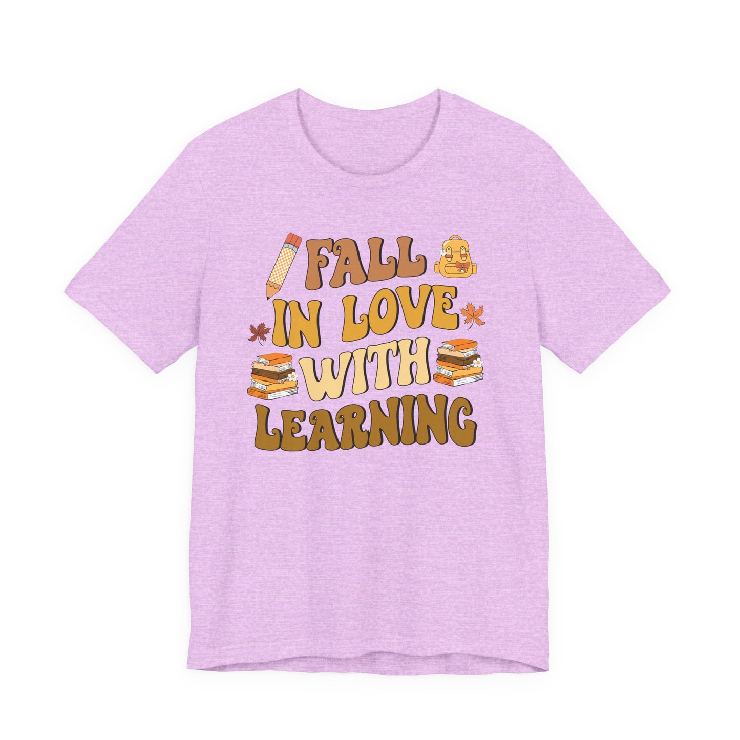 Bella Canvas Teacher Fall Shirt | Fall in Love with Learning T-Shirt | Autumn Teacher Tee | Back to School Teacher Gift