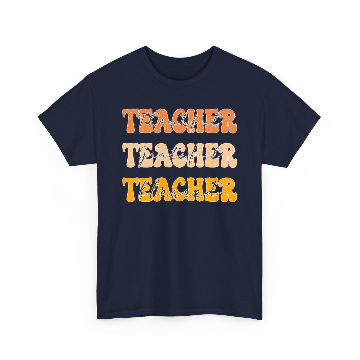 Thankful Grateful Blessed Teacher Shirt | Fall Teacher T-Shirt | Gildan Teacher Tee | Thanksgiving Teacher Outfit Gift