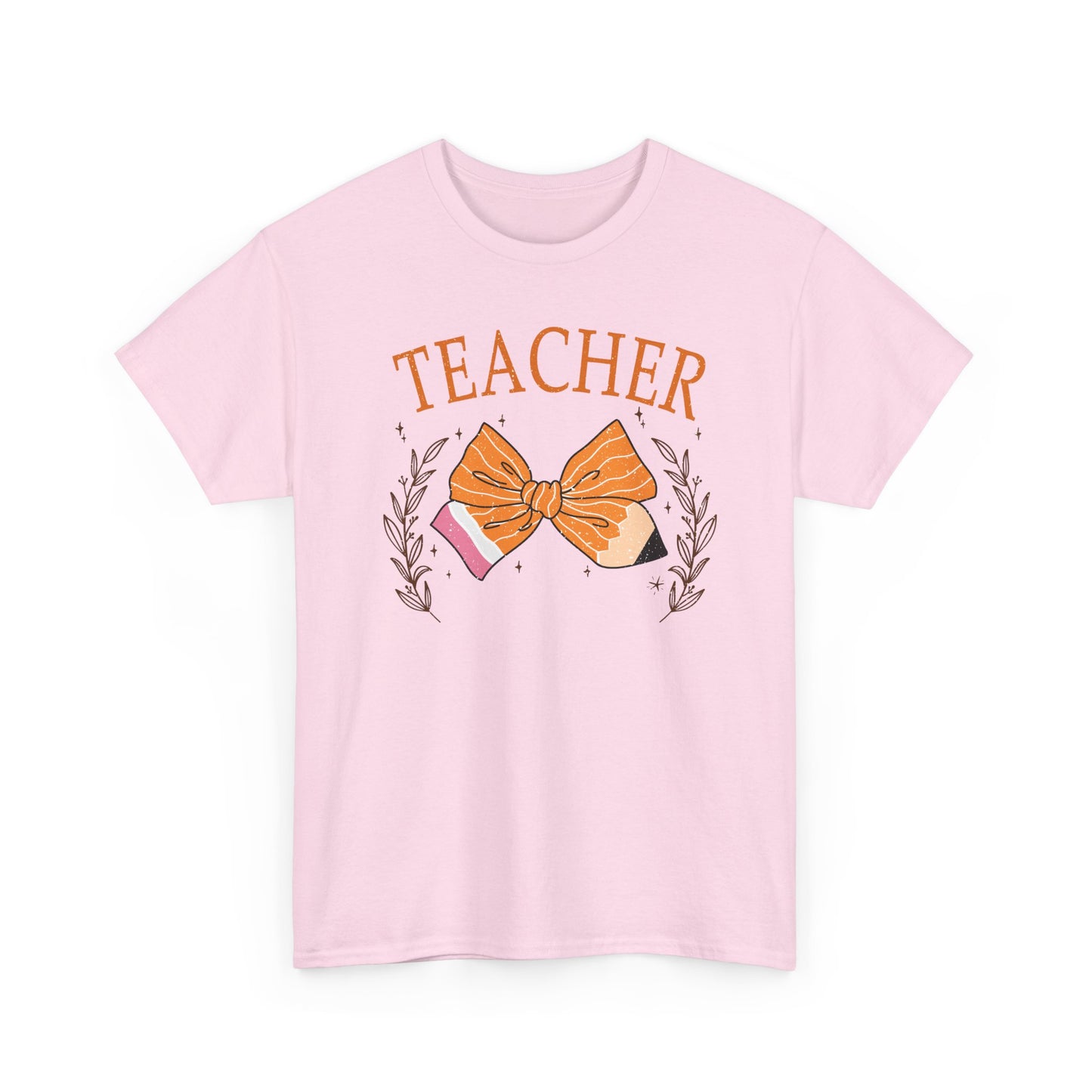 Teacher Bow and Flower Shirt | Gildan Teacher T-Shirt | Cute Fall Teacher Graphic Tee | Teacher Appreciation Gift