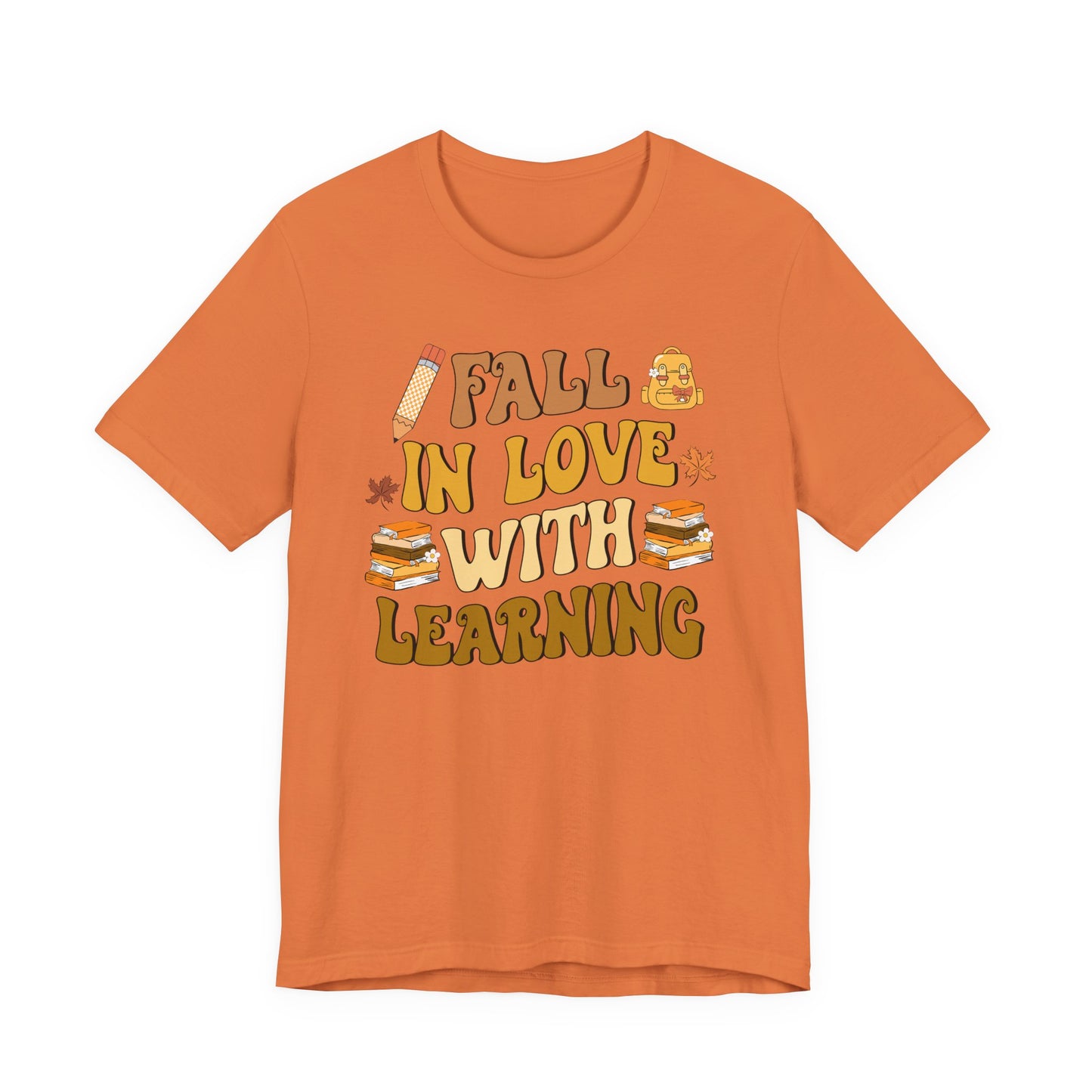 Bella Canvas Teacher Fall Shirt | Fall in Love with Learning T-Shirt | Autumn Teacher Tee | Back to School Teacher Gift