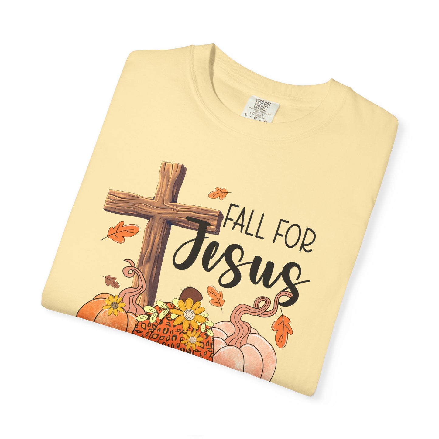 Comfort Colors Fall for Jesus Shirt | Christian Autumn T-Shirt | Faith Based Graphic Tee | Thanksgiving Religious Shirt