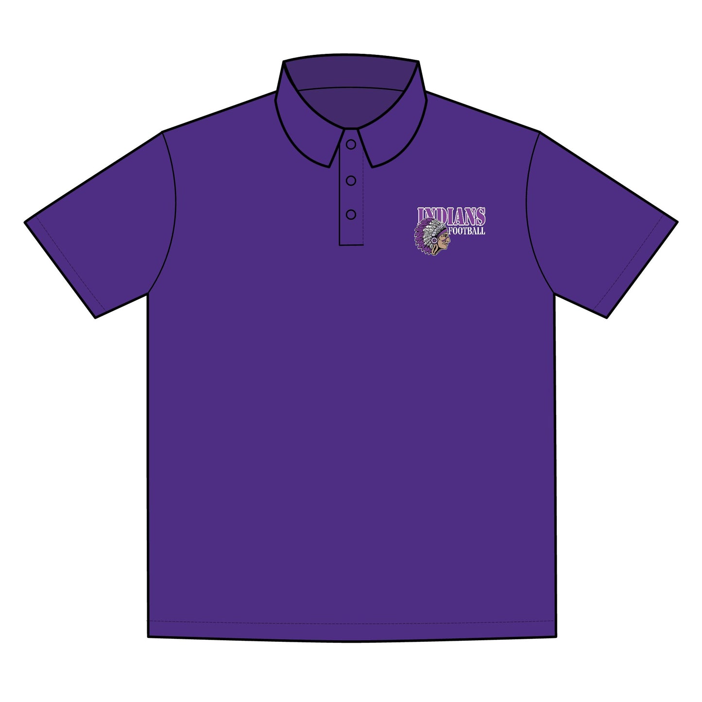Polyester Polo Shirt - Indians Football 3 - Friends of Pacific Football