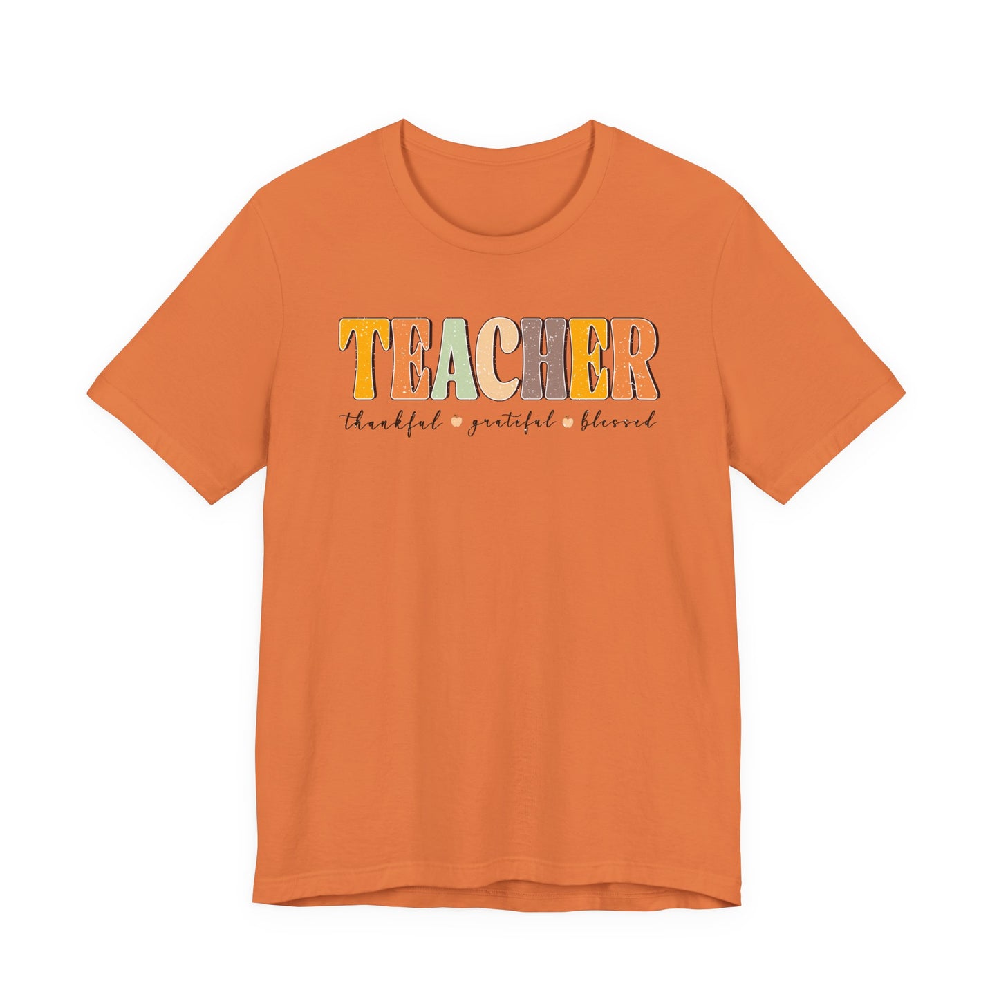 Teacher Thankful Grateful Blessed Shirt | Bella Canvas Fall Teacher T-Shirt | Thanksgiving Teacher Outfit | Autumn Teacher Tee