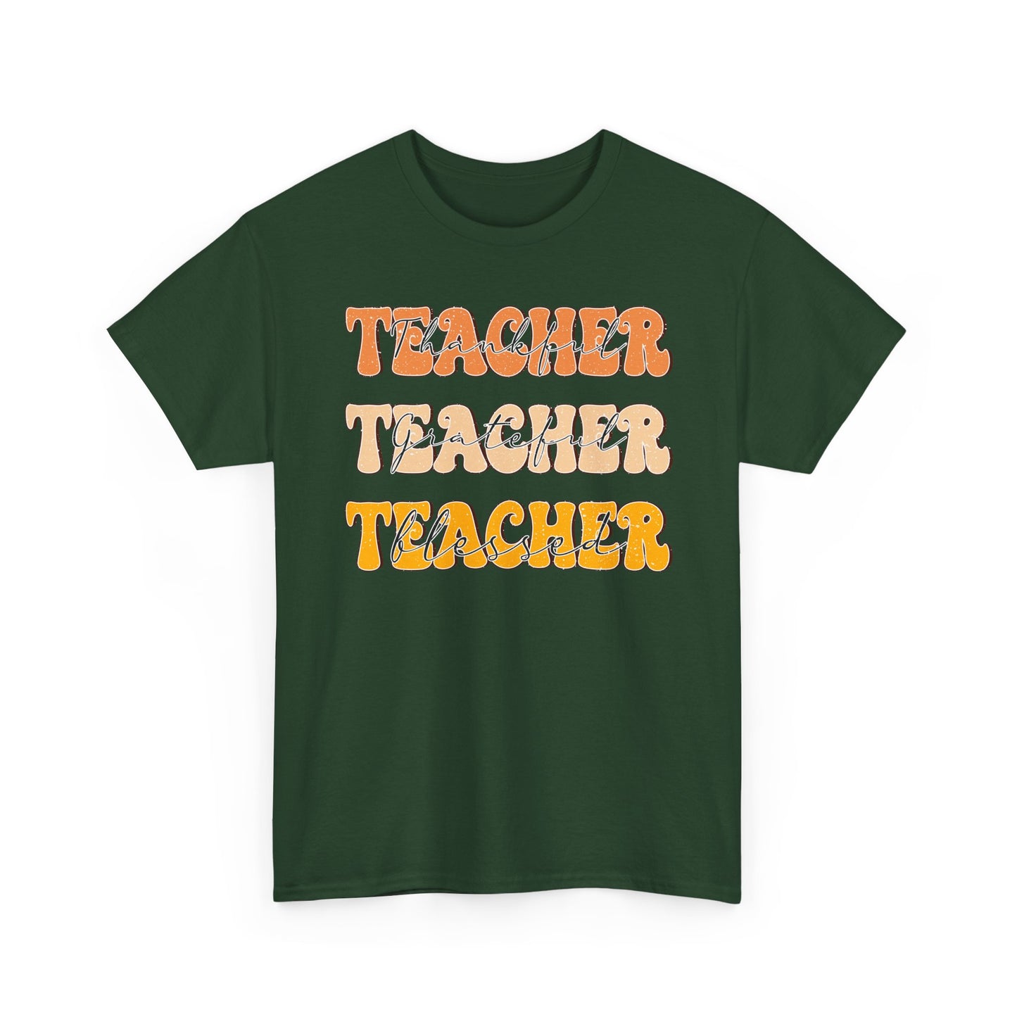 Thankful Grateful Blessed Teacher Shirt | Fall Teacher T-Shirt | Gildan Teacher Tee | Thanksgiving Teacher Outfit Gift