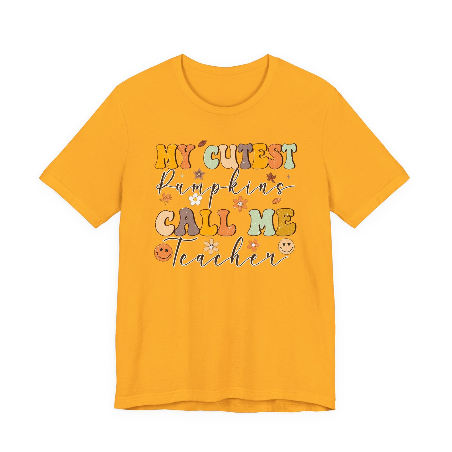 My Cutest Pumpkin Call Me Teacher Shirt | Bella Canvas Fall Teacher T-Shirt | Cute Thanksgiving Teacher Outfit | Autumn Classroom Tee
