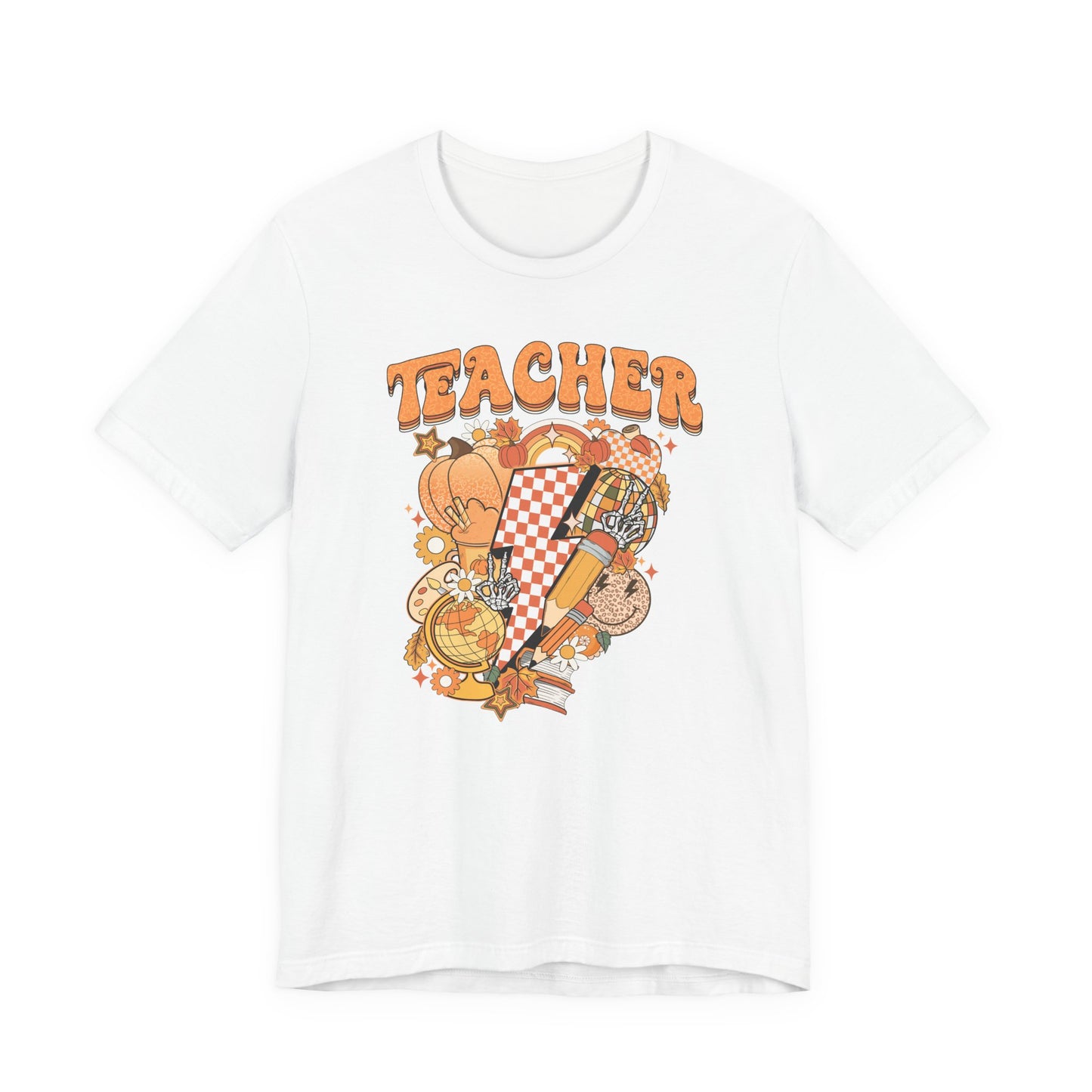 Teacher Lightning Bolt Shirt | Bella Canvas Teacher T-Shirt | Teacher with Electricity Icon | Cute Teacher Graphic Tee