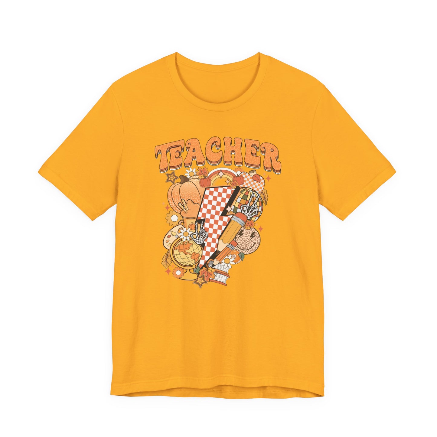 Teacher Lightning Bolt Shirt | Bella Canvas Teacher T-Shirt | Teacher with Electricity Icon | Cute Teacher Graphic Tee