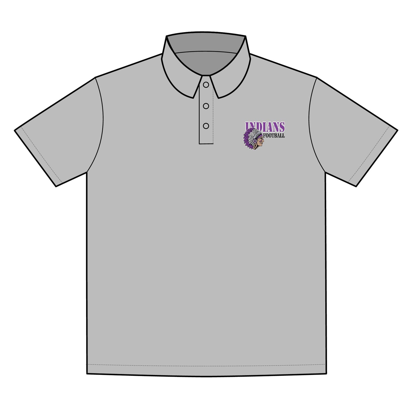 Polyester Polo Shirt - Indians Football 3 - Friends of Pacific Football