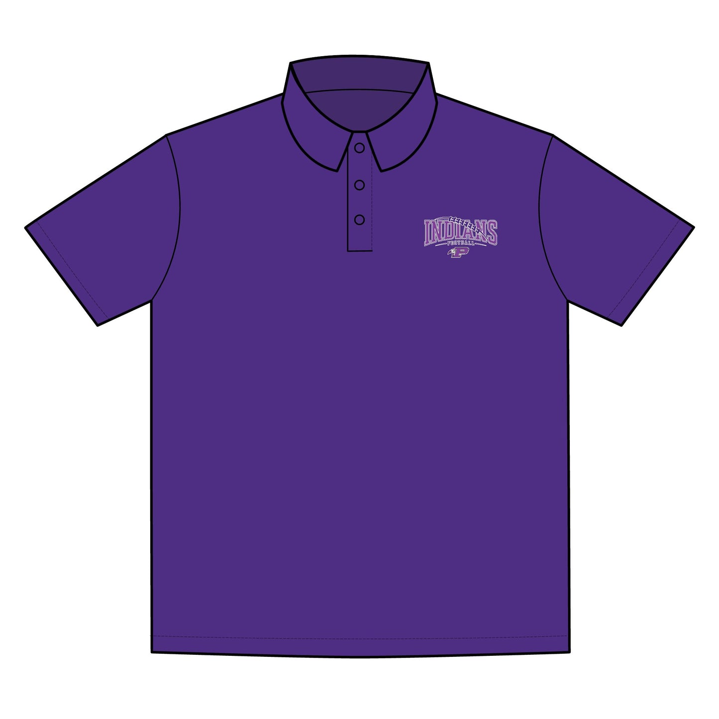 Polyester Polo Shirt - Indians Football 2 - Friends of Pacific Football