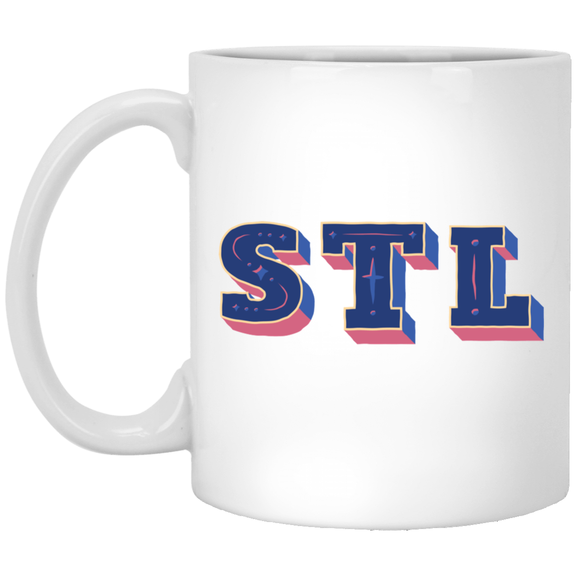 11oz White Mug - STL - Blues