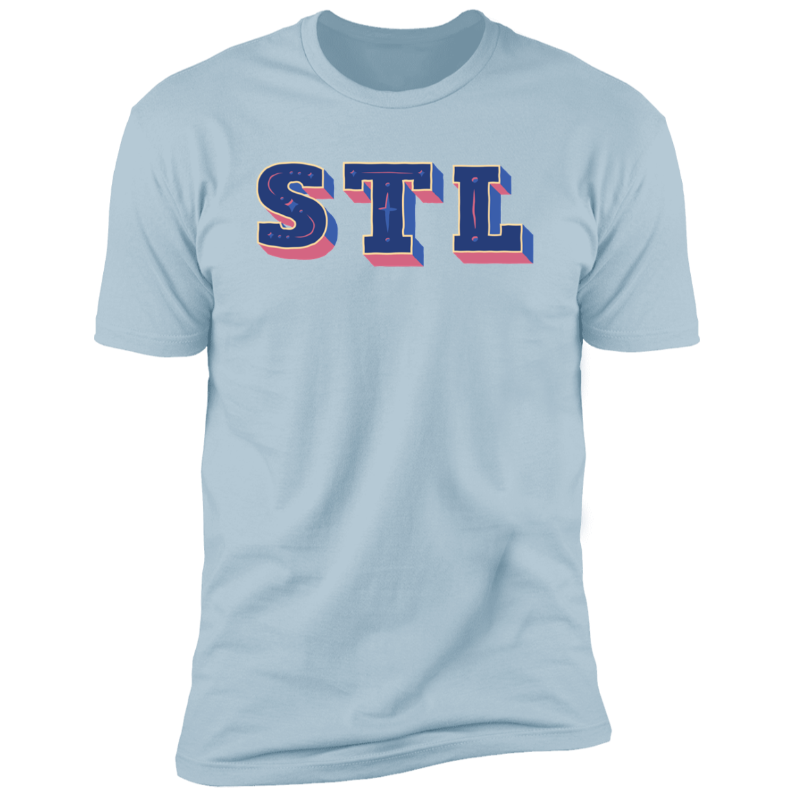 Premium Soft Cotton T-Shirt - STL - Blues