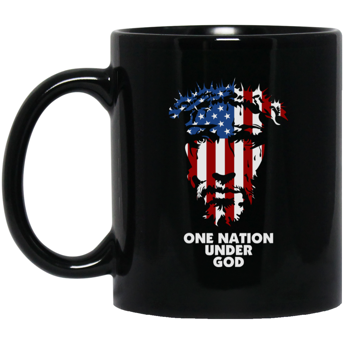 One Nation Under God 11 oz. Black Mug
