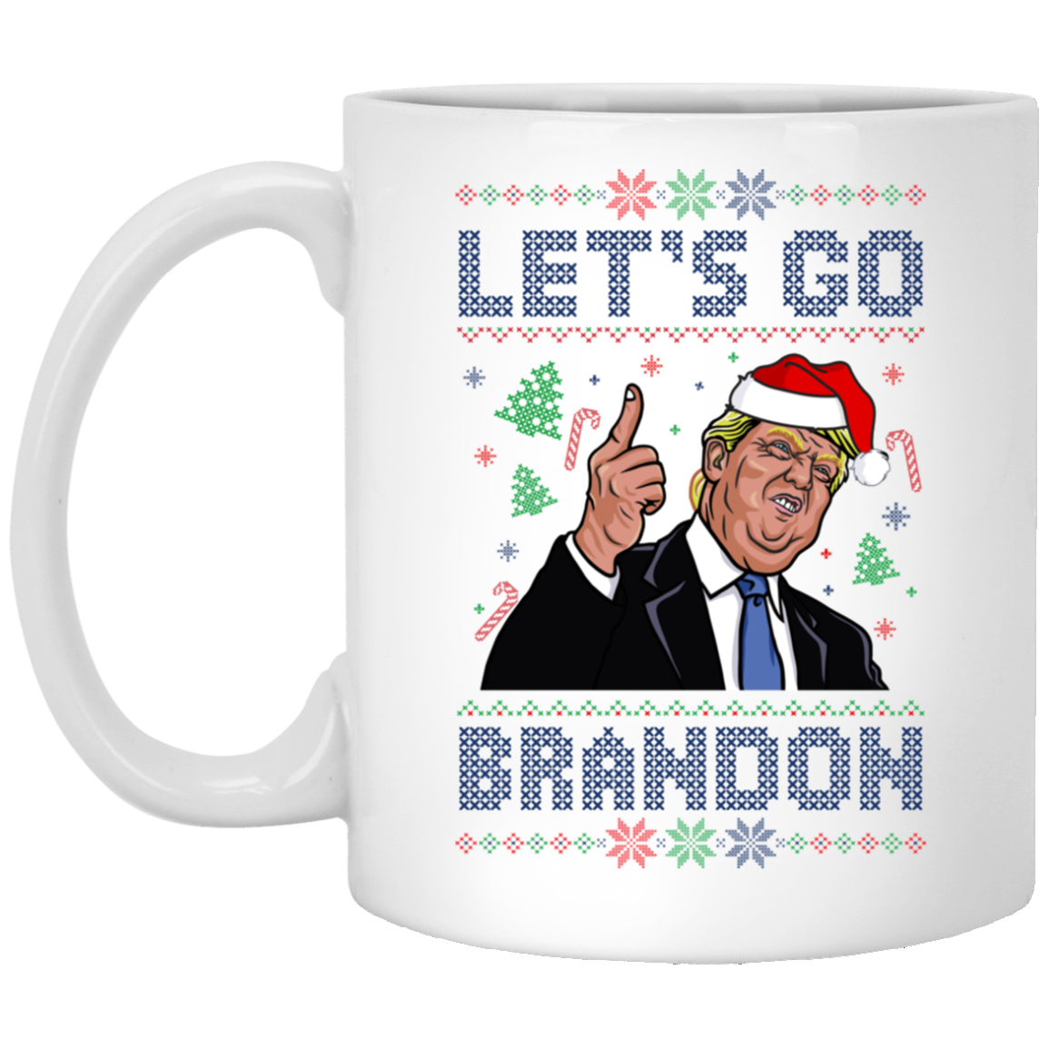 TRUMP FJB - Let's Go Brandon Ugly Christmas - MUGS