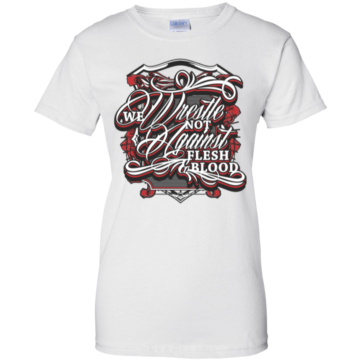 We Wrestle Not - Ladies Cotton T-Shirt - Godly Wear - Kick Merch - 2