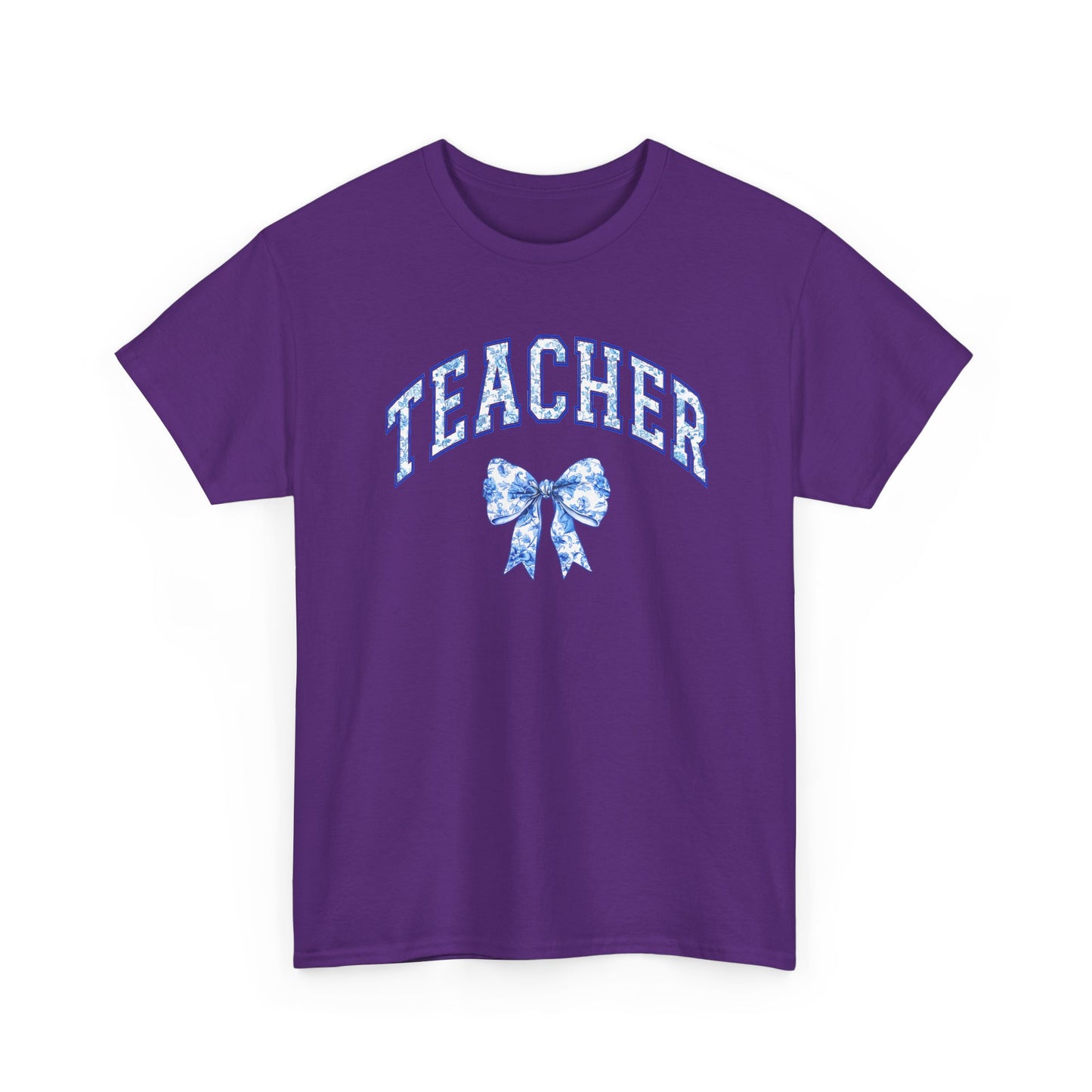 Teacher Tee with Blue Floral Bow