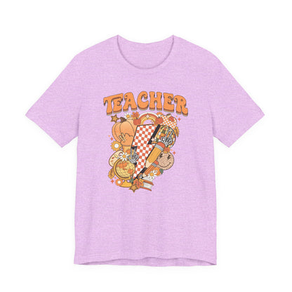 Teacher Lightning Bolt Shirt | Bella Canvas Teacher T-Shirt | Teacher with Electricity Icon | Cute Teacher Graphic Tee
