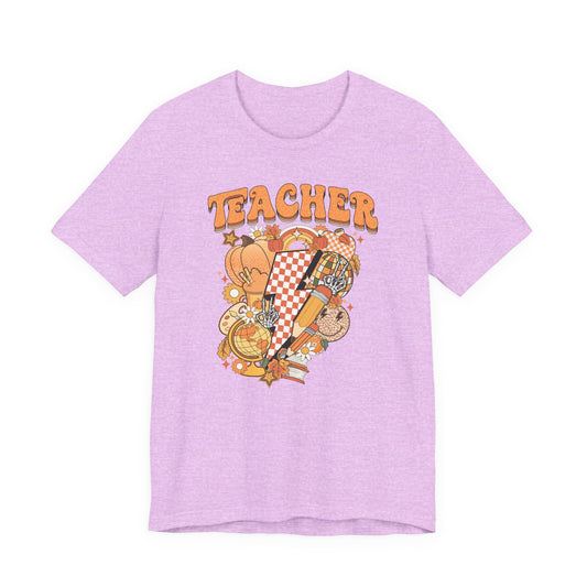 Teacher Lightning Bolt Shirt | Bella Canvas Teacher T-Shirt | Teacher with Electricity Icon | Cute Teacher Graphic Tee