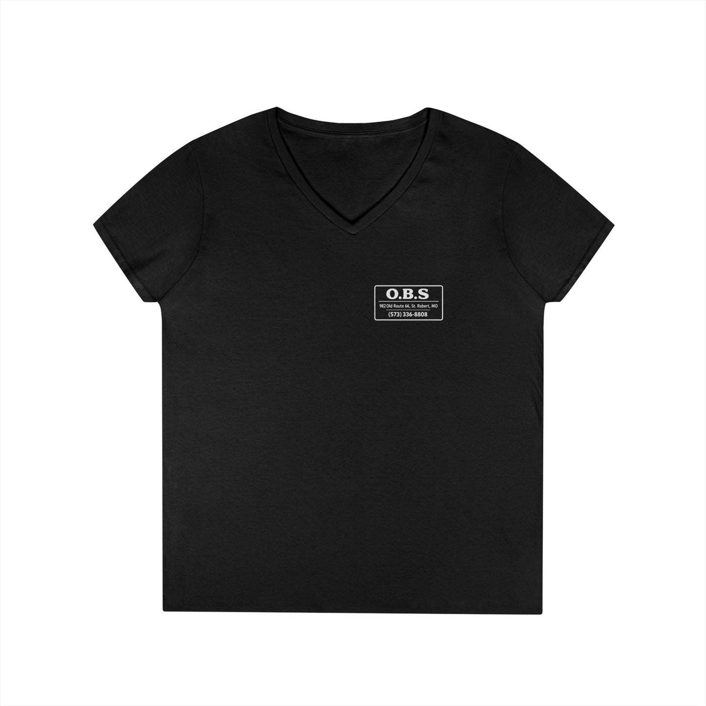Ladies' V-Neck T-Shirt - Mariahs Full Circle Black & white