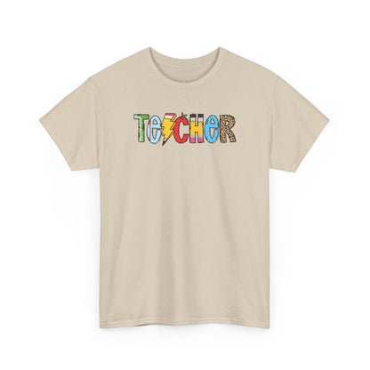 Teacher Colorblock T-Shirt- Fun School Staff Gift