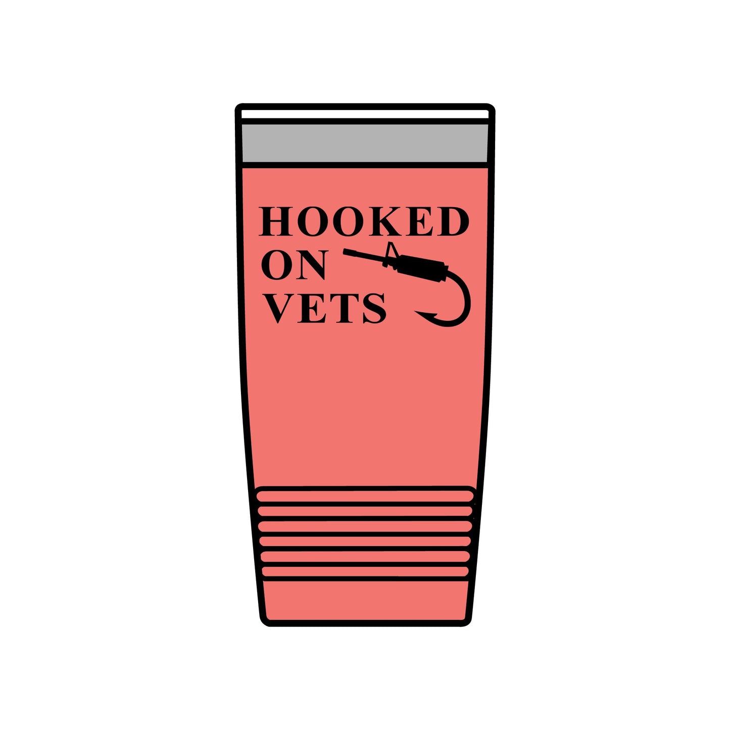 Hooked on Vets 20oz Insulated Tumbler — Veterinarian Lover Travel Mug