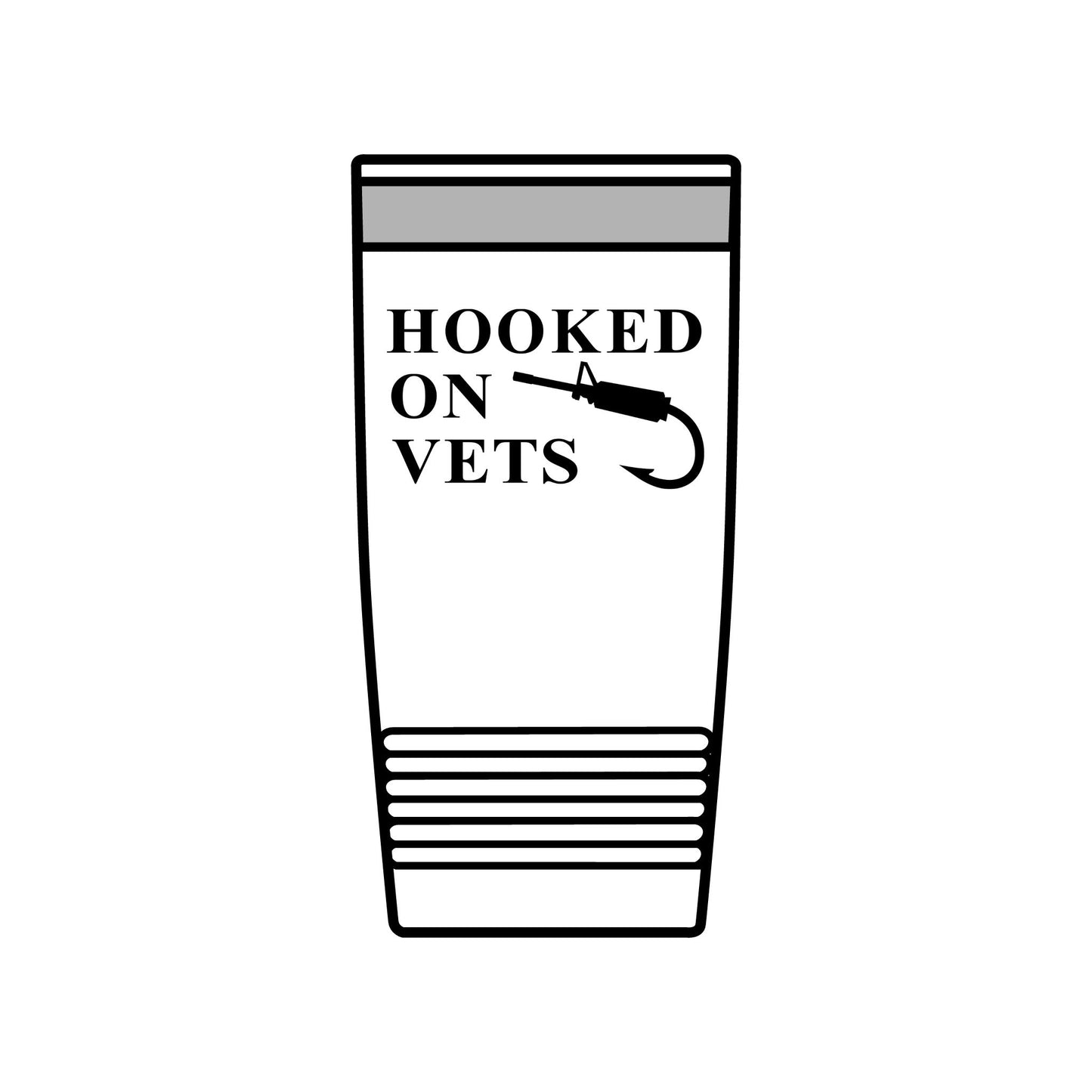 Hooked on Vets 20oz Insulated Tumbler — Veterinarian Lover Travel Mug