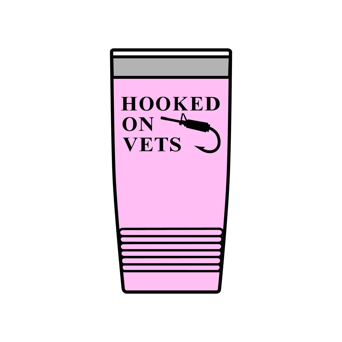 Hooked on Vets 20oz Insulated Tumbler — Veterinarian Lover Travel Mug