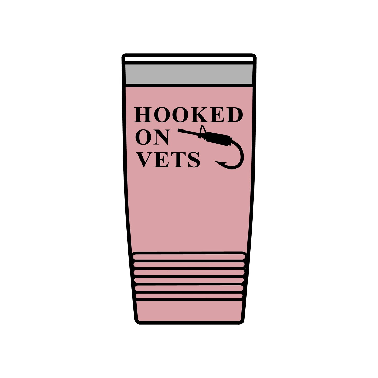 Hooked on Vets 20oz Insulated Tumbler — Veterinarian Lover Travel Mug