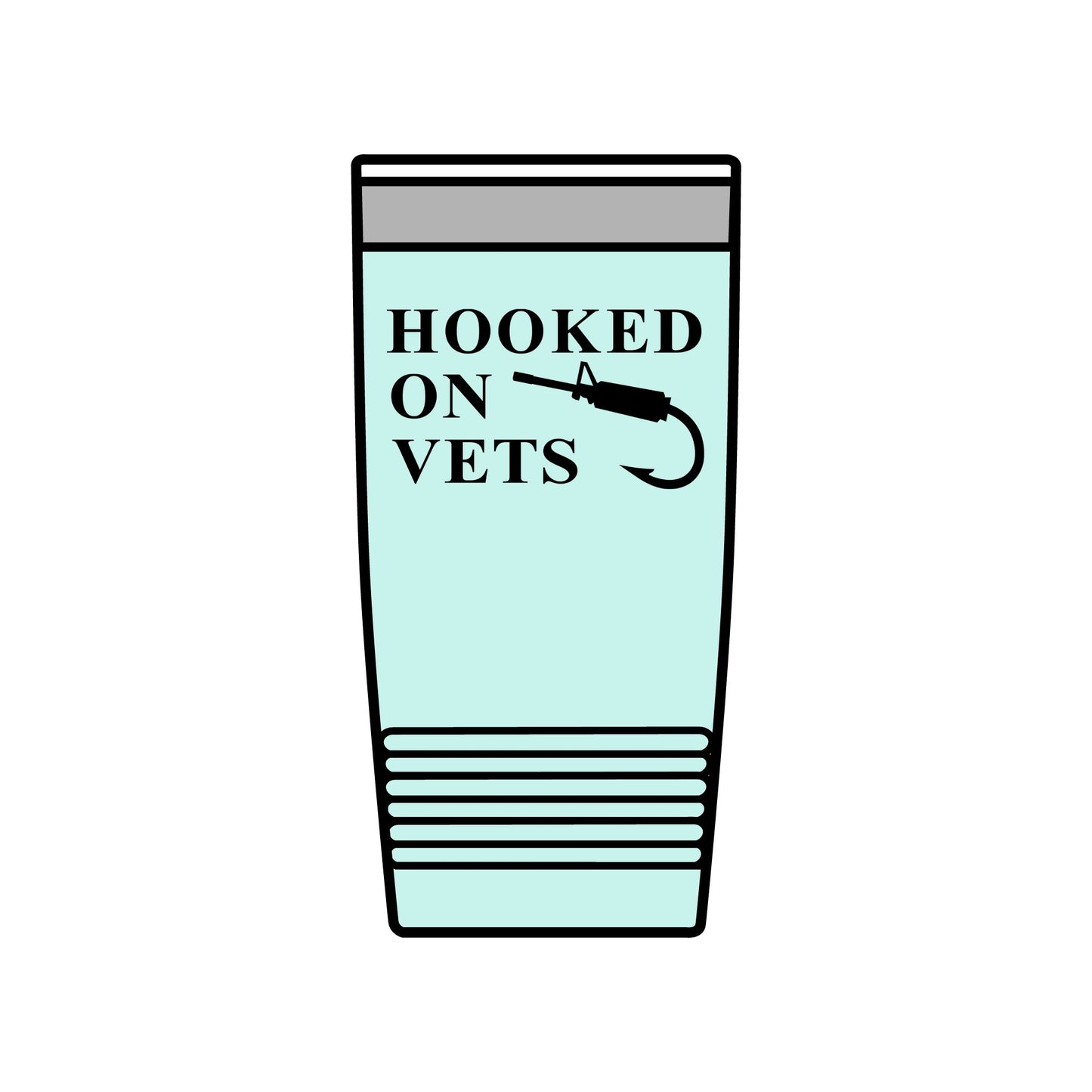 Hooked on Vets 20oz Insulated Tumbler — Veterinarian Lover Travel Mug