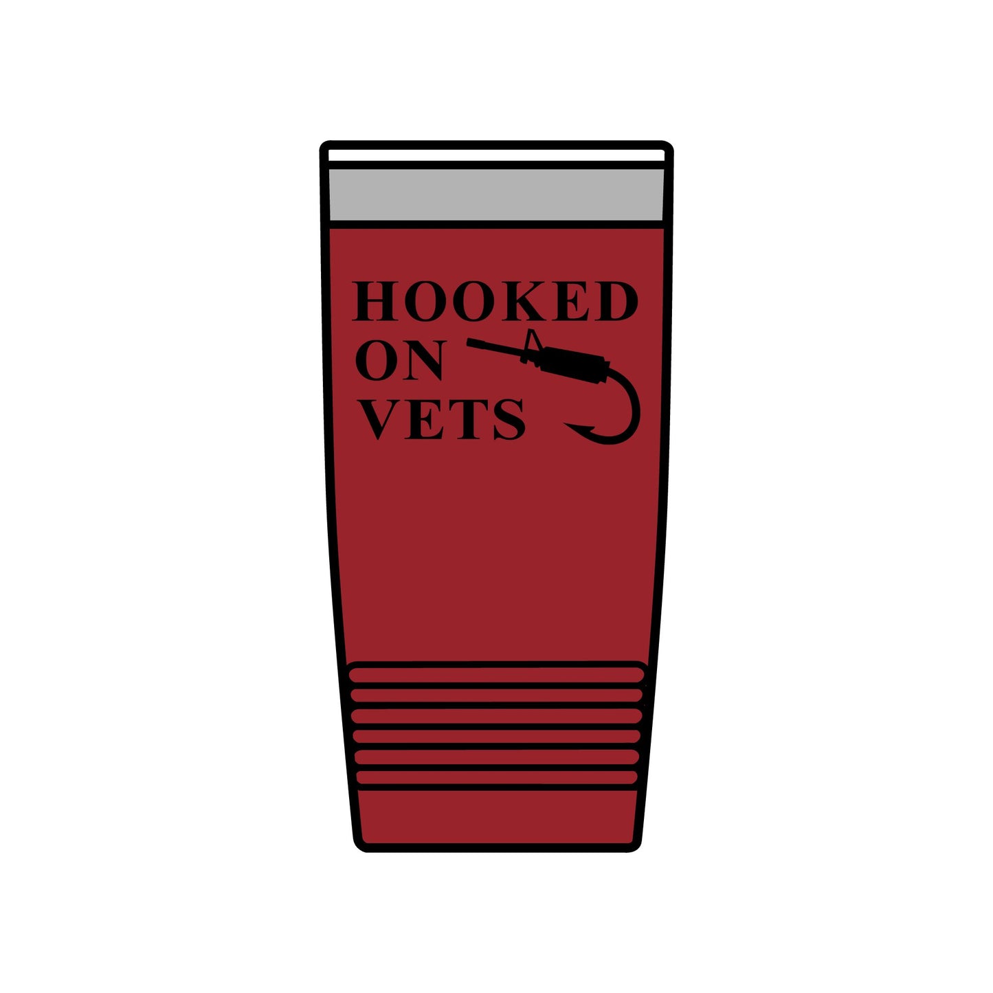Hooked on Vets 20oz Insulated Tumbler — Veterinarian Lover Travel Mug