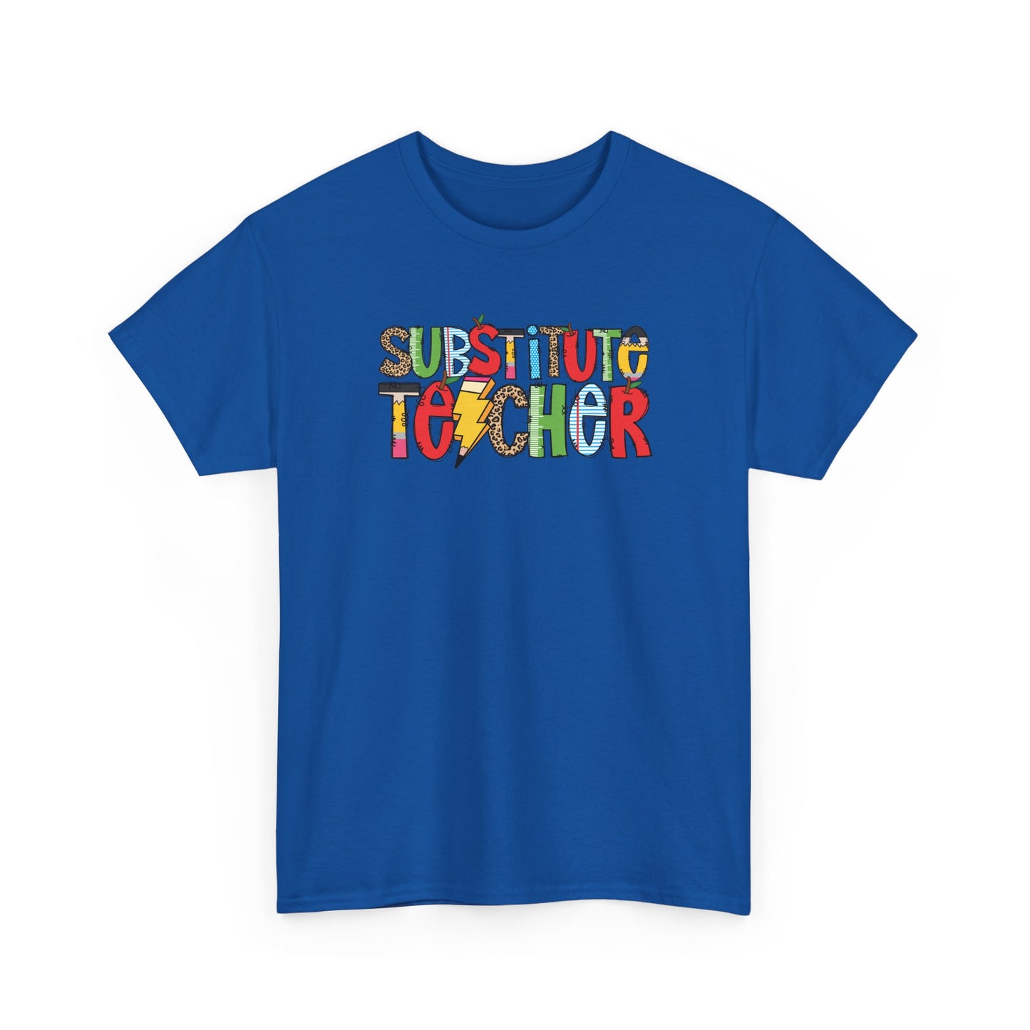 Substitute Teacher Colorblock T-Shirt- Fun School Staff Gift