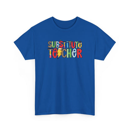 Substitute Teacher Colorblock T-Shirt- Fun School Staff Gift