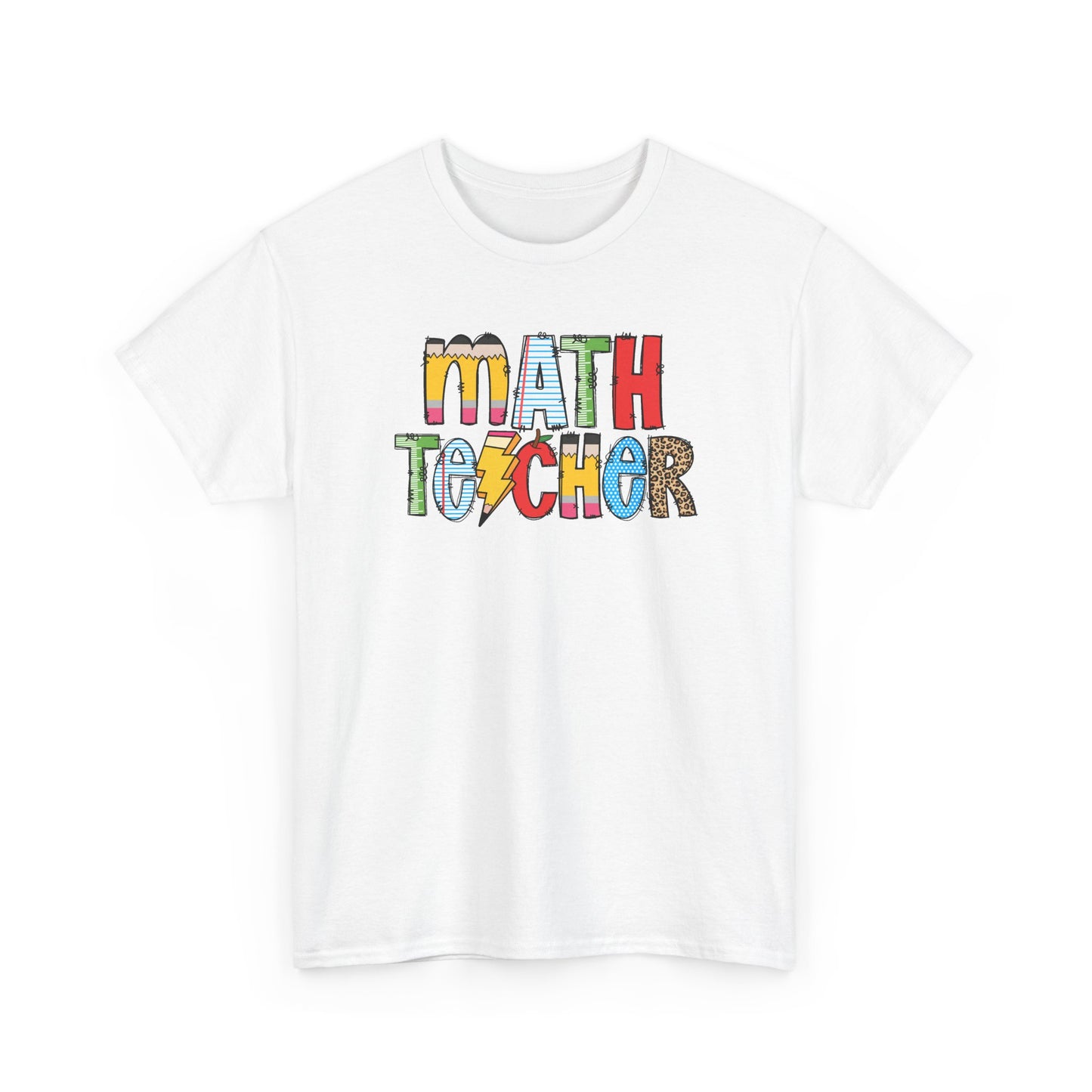 Math Teacher Colorblock T-Shirt- Fun School Staff Gift