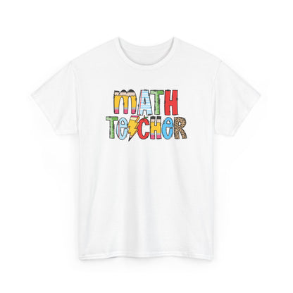Math Teacher Colorblock T-Shirt- Fun School Staff Gift