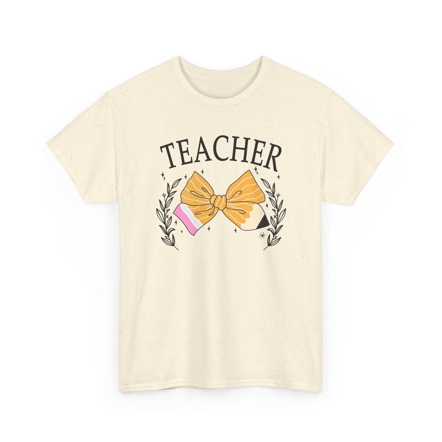 Teacher Bow T-Shirt - Cute Pencil & Laurel Graphic Gift for Teachers