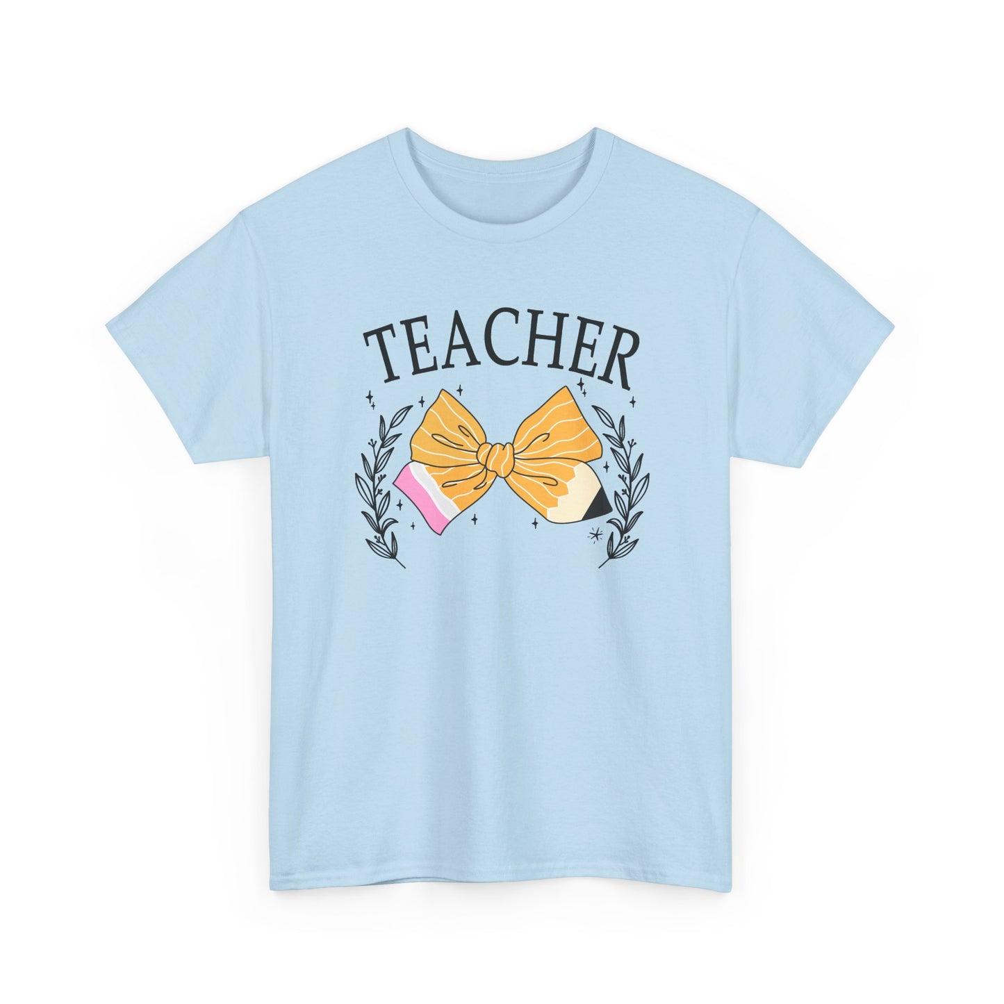 Teacher Bow T-Shirt - Cute Pencil & Laurel Graphic Gift for Teachers