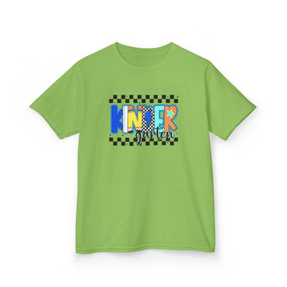 Youth Tee - "KinderGarden Grade" Colorful Checkerboard Back-to-School Shirt