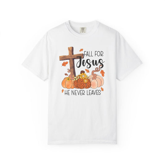 Comfort Colors Fall for Jesus Shirt | Christian Autumn T-Shirt | Faith Based Graphic Tee | Thanksgiving Religious Shirt