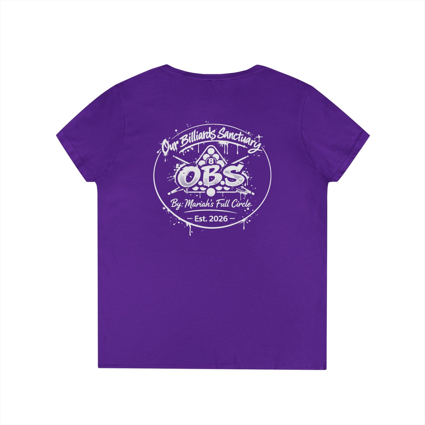 Ladies' V-Neck T-Shirt - Mariahs Full Circle Black & white