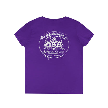 Ladies' V-Neck T-Shirt - Mariahs Full Circle Black & white
