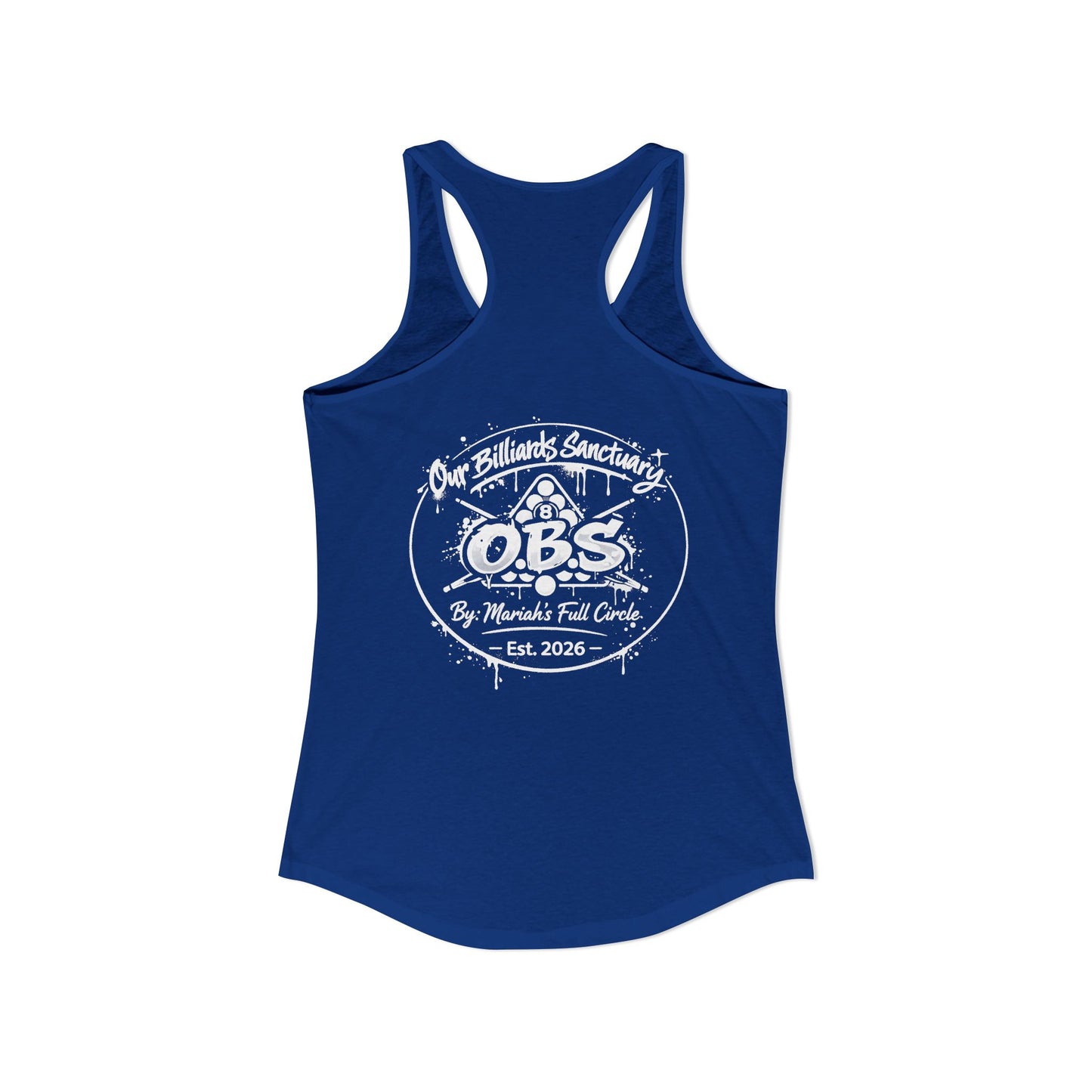 Women's Ideal Racerback Tank - Mariahs Full Circle Black & white
