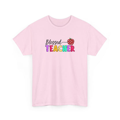 Blessed Teacher T-Shirt - Colorful Apple Teacher Appreciation Tee