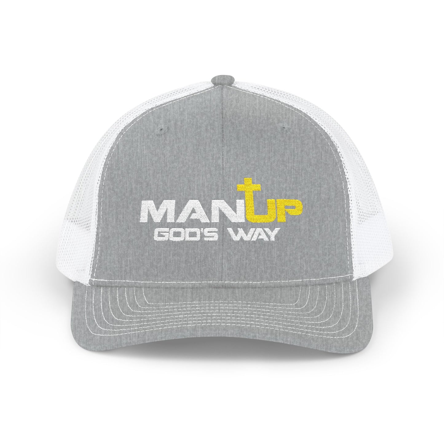 Embroidered Snapback Trucker Cap - Man Up God's Way